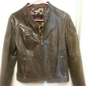 Distressed Leather Motorcycle Jacket